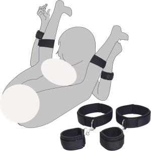 Bed Restraint Bondage Set Harness Handcuffs Ankle Wrist Cuffs Adult Couples BDSM