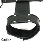 Lockable Genuine Cowhide Leather Body Cuffs BDSM Back Restraint Bondage Set