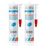 Aquarium Silicone Sealant Clear (10.5 fl oz), 100% Non-Toxic for fish 2 pk