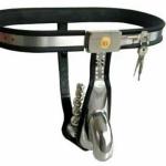 Male Stainless Steel Chastity Belt Adjustable Device BDSM Penis Cage Beads Plug