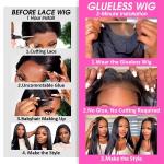 Glueless Wigs Human Hair Pre Plucked Pre Cut 4x4 HD Lace Closure Wigs Straight