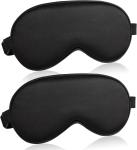 Silk Sleep Mask 2 Pack Blackout Eye Masks Adjustable Strap Soft Blindfolds