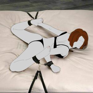 Bondage Bed Restraint set Handcuffs Ankle Cuffs Slave Cosplay BDSM for Couples