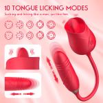 For-Rose-Licking-Vibrator-Clitoral-Thrusting-Dildo-Toys-10 Speed-USE Lubricant
