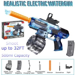 Electric Water Gun Realistic Gun with High Capacity High Powered Squirt Gun 32ft