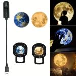 USB Ceiling Moon Earth Projection Atmosphere Light Starry Sky Lamp Night Light Romantic Bedroom Decoration Galaxy Projector