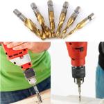 Hex Shank Titanium Plated HSS Screw Thread Metric Tap Drill Bits Screw Machine Compound Tap M3 M4 M5 M6 M8 M10 Hand Tools