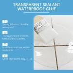 Transparent Waterproof Sealant Used for Roof Leak Repairs Bathroom Tile DIY Home Concrete Walls Fast Drying Comes with Brush