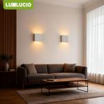 LUXLUCIO 2 Pack Indoor Outdoor White Up and Down LED Wall Light, Modern Bedroom/Porch Wall Lamp, IP65 Waterproof, 5%-100% Dimmable 18W 1620lm, 5CCT (2700K-5000K), CRI90+, 120V-277V