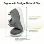 Pedibare Toddler Barefoot Shoes - Wide Toe Box Zero Drop Flexible Lightweight Sneakers - Breathable Non-Slip Easy On/Off Skin-Friendly Minimalist for Indoor Outdoor Walking Running Grey