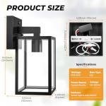 FOLKSMATE 2 Pack Dusk to Dawn Outdoor Wall Light Fixtures, Exterior Porch Light, Waterproof Wall Sconces Lanterns, Sensor Lighting Wall Mount for House Doorway Garage, Black