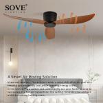 SOVE Ceiling Fan White Low Floor 17cm DC Ceiling Fan With Remote Control Simple Ceiling Fans Without Light 220V