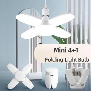 E27 Fan Shape Foldable  LED Bulb AC220V/110V Deformation for Home Ceiling Lights Warehouse and Garage White Leaf Light 6500K