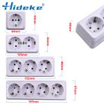 White Wall Surface 1 2 3 4 Sockets Plugs EU Exterior Electrical Outlets  Ground Power Socket Flame Retardant Paint Plastic Plug