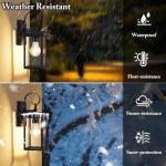 BesLowe 2-Pack Outdoor Wall Light Fixtures, Exterior Lighting Fixtures Wall Mount, Waterproof Porch Lights Outdoor Wall Sconces Lanterns, Modern Outside Lights for House Front Door Garage, Black