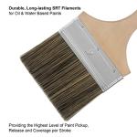 Double Thick Chip Paint Brush - Wood Stain Brushes for Painting Walls and Fence Staining - Wooden Handle Masonry Paintbrush for Varnish, Paste, Gesso and Limewash (4 inch)