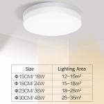 Ultra-thin Round LED Ceiling Lamp Waterproof Flush Mount Fixture 6500K Daylight Modern Home Lighting for Bedroom Kitchen Hallway