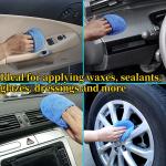 10PCS Microfiber Wax Applicator Pads Car Care Soft Wax Sponge With Finger Pocket Wax Applicator For Car Paint Interior Leather