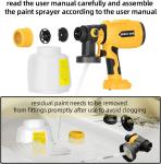 Paint Sprayer for Dewalt 20V Max Battery 200W Motor, 4 Copper Nozzles, HVLP for Interior/Exterior Home Painting (No Battery)
