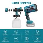 Electric Spray Gun For Makita 18V Battery Cordless Paint Sprayer HVLP Auto Furniture Steel Coating Airbrush For Home Interior