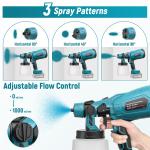 Electric Spray Gun For Makita 18V Battery Cordless Paint Sprayer HVLP Auto Furniture Steel Coating Airbrush For Home Interior