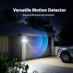 Onforu 75W LED Flood Light Motion Sensor Outdoor, 7000lm Dusk to Dawn Flood Light, Security Light with Three Head, IP65 Waterproof Exterior Floodlight, 6500k Wall Light for Entryway Stairs Yard Garage