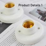 1-20PCS 220V E27 Screw Lamp Stand Light Bulb Socket Holder Adapter Base Cap Socket White Ceiling Light Lamp Bulb Fixing Base