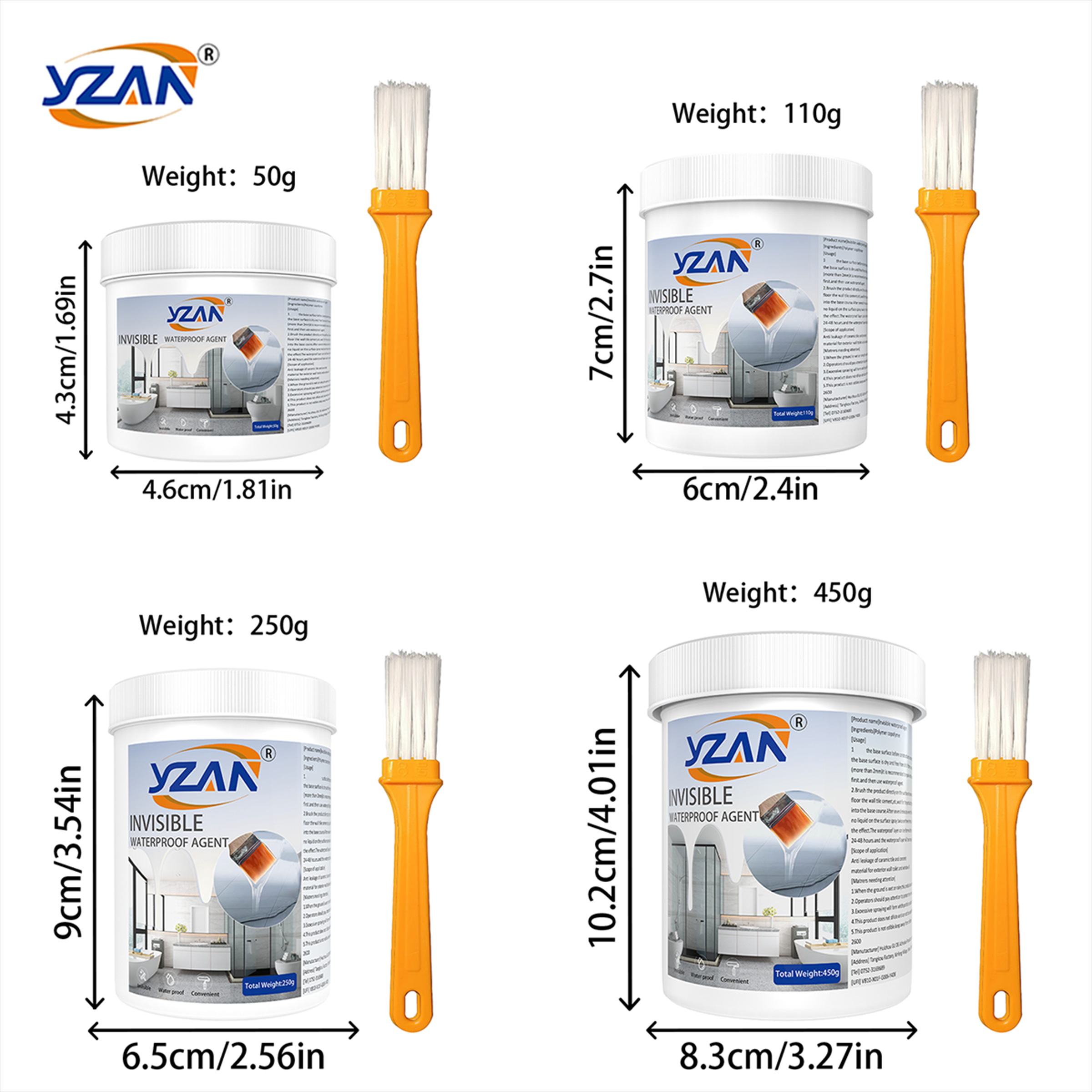 50-450g Invisible waterproof Coating waterproof Sealant Roof Sealant hose Sealant Uretan Paint Anti-Leaking waterproof Coating Glue Anti-Leakage, Repair Material