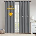 2pcs Modern 100% Blackout Curtain with Coated Lining, Curains for Bedroom, Living Room, Dining Room, Bathroom, Home Decor
