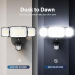 Onforu 75W LED Flood Light Motion Sensor Outdoor, 7000lm Dusk to Dawn Flood Light, Security Light with Three Head, IP65 Waterproof Exterior Floodlight, 6500k Wall Light for Entryway Stairs Yard Garage