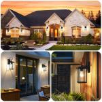 BesLowe 2-Pack Outdoor Wall Light Fixtures, Exterior Lighting Fixtures Wall Mount, Waterproof Porch Lights Outdoor Wall Sconces Lanterns, Modern Outside Lights for House Front Door Garage, Black