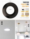 The Can Converter R56 Recessed Can Light Conversion Kit w/ 7"¾ Beveled Ceiling Medallion - Home Improvement for 5" & 6" Cans, Ceiling Fan & Light Fixture Converter Kit, UL Certified, Matte Black