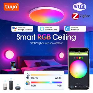 Tuya Wifi/Zigbee Ceiling Light RGBCW Led Ceiling Lamp Livingroom Home Decoration Smart Lamp For Smart Life APP Alexa Google Home