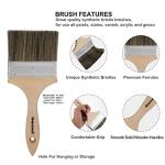 Double Thick Chip Paint Brush - Wood Stain Brushes for Painting Walls and Fence Staining - Wooden Handle Masonry Paintbrush for Varnish, Paste, Gesso and Limewash (4 inch)