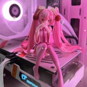Hot Hatsune Miku Anime figure Pink dress model action figures toys Cherry pink PVC cherry blossom decoration collect Model gifts