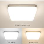 MARPOU Square Led ceiling lamp bedroom lighting Neutral white cold white warm white 48W 36W 24W 18W led ceiling light room