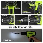 POWKITS Cordless Drill Tool Set: 12V Power Drill Tool Kit with Battery & Charger, Portable Household Basic Drills Case for Men & Women, Homeowner, Diyer, Handyman, 142 Piece