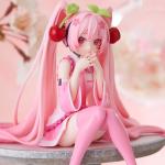 Hot Hatsune Miku Anime figure Pink dress model action figures toys Cherry pink PVC cherry blossom decoration collect Model gifts