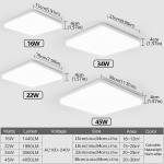 MARPOU Square Led ceiling lamp bedroom lighting Neutral white cold white warm white 48W 36W 24W 18W led ceiling light room