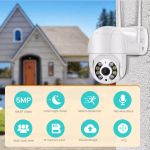 4K Mini PTZ Wifi Camera Wireless IP H.265 Auto Tracking 5MP with 4x Digital Zoom AI Human Detection And Dual Light Source