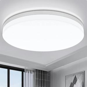 Ultra-thin Round LED Ceiling Lamp Waterproof Flush Mount Fixture 6500K Daylight Modern Home Lighting for Bedroom Kitchen Hallway