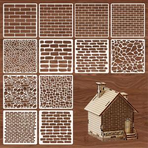 No-Skill Wonder! 12 Pack 6"x6" Washable Stencils｜Reusable Spray Paint Templates｜Floor Doodling, Home Decor & Art Projects Tool K