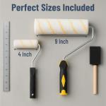 Bates - Paint Tray Set, Paint Rollers, Paint Brushes for Wall, Tray, Roller Brush, 11 Piece Home Painting Supplies, Foam Brush, House Painting Supplies, Painting Tools, Interior, Exterior