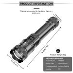 Ultra Bright LED Flashlight 2000LM Type-C Rechargeable Long Range Zoom Tactical Torch Outdoor Emergency Camping Fishing Lantern