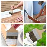 Double Thick Chip Paint Brush - Wood Stain Brushes for Painting Walls and Fence Staining - Wooden Handle Masonry Paintbrush for Varnish, Paste, Gesso and Limewash (4 inch)