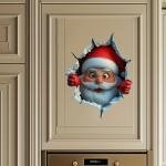 3D Reindeer Break-Through Wall Decal, Vinyl Christmas Wall Stickers, Removable Holiday Decor for Home and Living Spaces