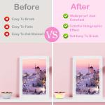 50pcs Holographic Sticker Paper 2.9 X 4.1 Inch Clear Vinyl Self-Adhesive Waterproof Transparent Cold Laminating Film for Crafts