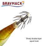 2Pcs Squid Jig Hook Fishing Lure Luminous 10cm 9g Artificial Fake Octopus Lures Wood Shrimp Cuttlefish Hard Bait