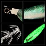 2Pcs Squid Jig Hook Fishing Lure Luminous 10cm 9g Artificial Fake Octopus Lures Wood Shrimp Cuttlefish Hard Bait