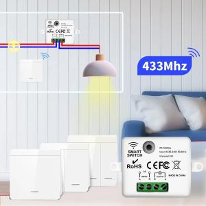 86 Wireless Smart RF 433Mhz Wall Panel Led Light Lamp Switch Remote Control 1/2/3gang Mini Relay Receiver Home